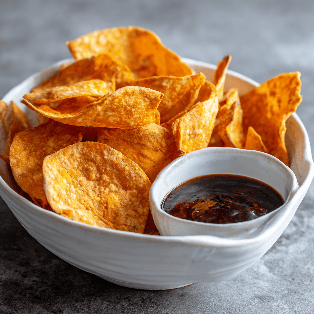 Gluten free chips served with dips for a party