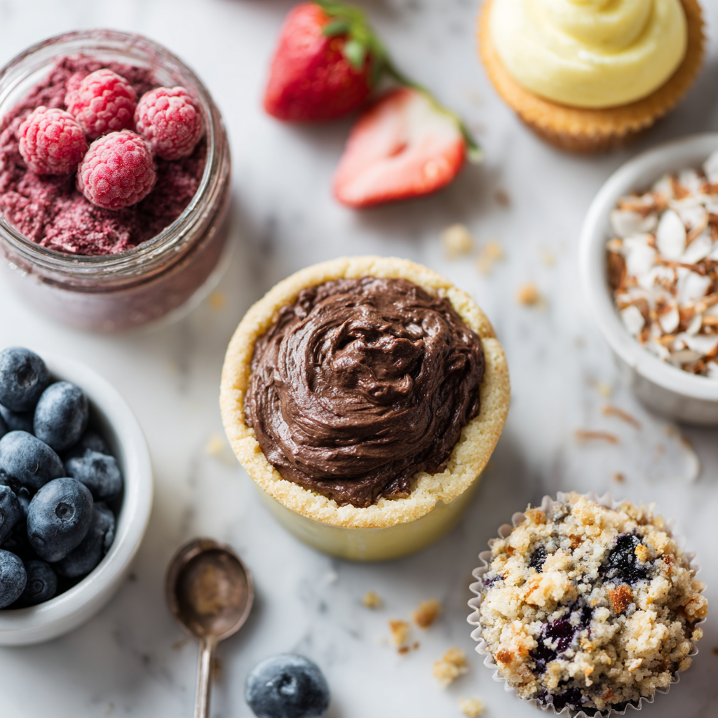 featured vegan gluten free desserts assortment on a bright table