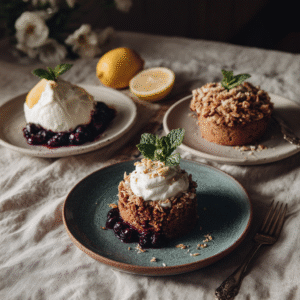 plated vegan gluten free desserts ready to serve